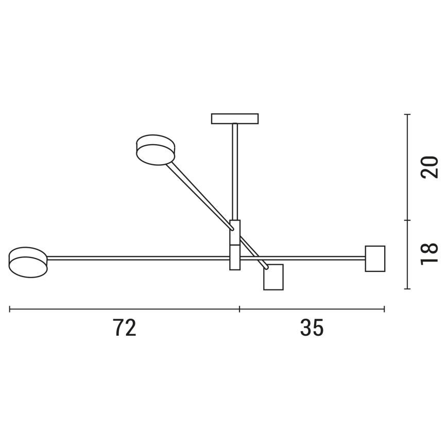 LED pendelljuskrona LED/24W/230V 3000K svart