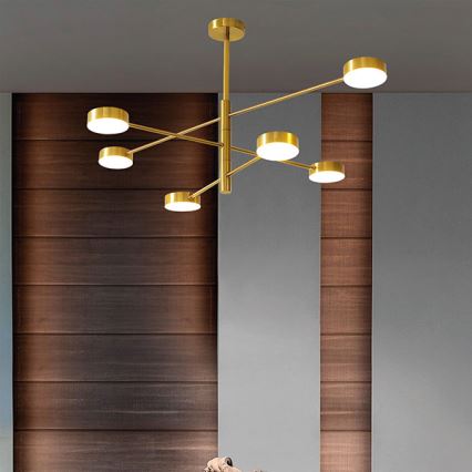 LED pendelljuskrona LED/30W/230V 3000K guld