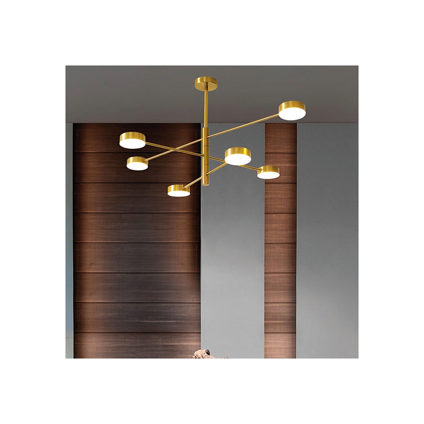 LED pendelljuskrona LED/30W/230V 3000K guld
