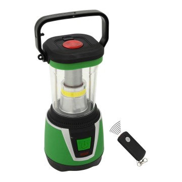 LED Portabel lampa LED/3xLR20 IP44 svart/grön+ fjärrkontroll
