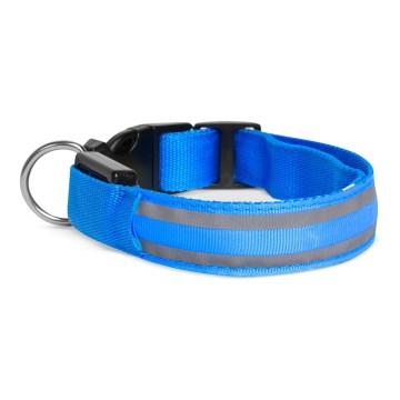LED Rechargeable hund collar 40-48 cm 1xCR2032/5V/40 mAh blå