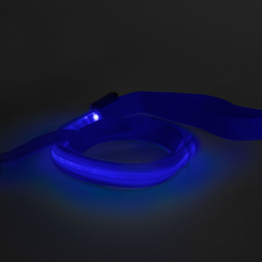 LED Rechargeable leash 120 cm 2xCR2032/5V/40 mAh blå