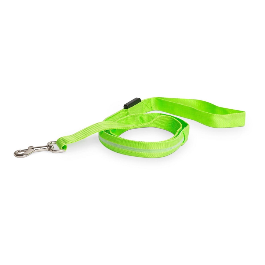 LED Rechargeable leash 120 cm 2xCR2032/5V/40 mAh grön