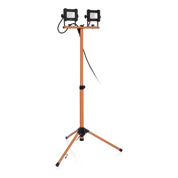 LED-reflektor med stativ 2xLED/10W/230V 4000K IP65 orange/svart