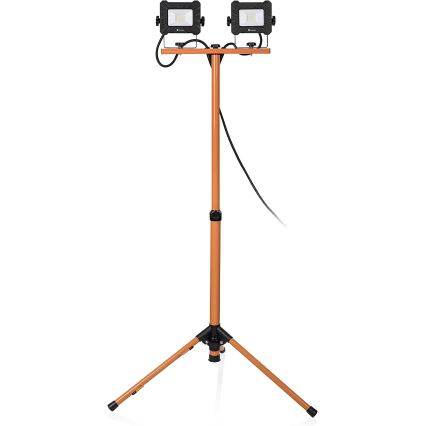 LED-reflektor med stativ 2xLED/10W/230V 4000K IP65 orange/svart