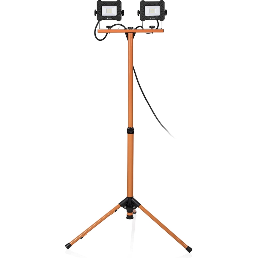 LED-reflektor med stativ 2xLED/10W/230V 4000K IP65 orange/svart
