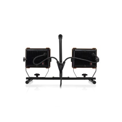 LED-reflektor med stativ 2xLED/30W/230V 4000K IP65 orange/svart