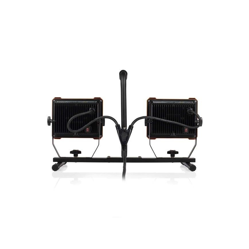 LED-reflektor med stativ 2xLED/30W/230V 4000K IP65 orange/svart