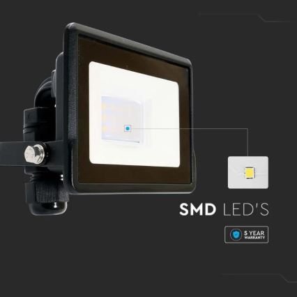 LED-strålkastare med direktanslutning SAMSUNG CHIP LED/10W/230V IP65 6500K svart
