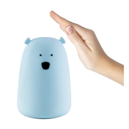 LED RGB Barn beröring liten lampa BEAR LED/0,8W/5V blå