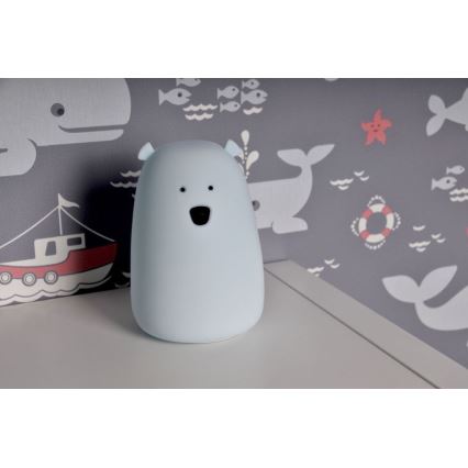 LED RGB Barn beröring liten lampa BEAR LED/0,8W/5V blå