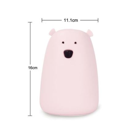 LED RGB Barn beröring liten lampa BEAR LED/0,8W/5V blå