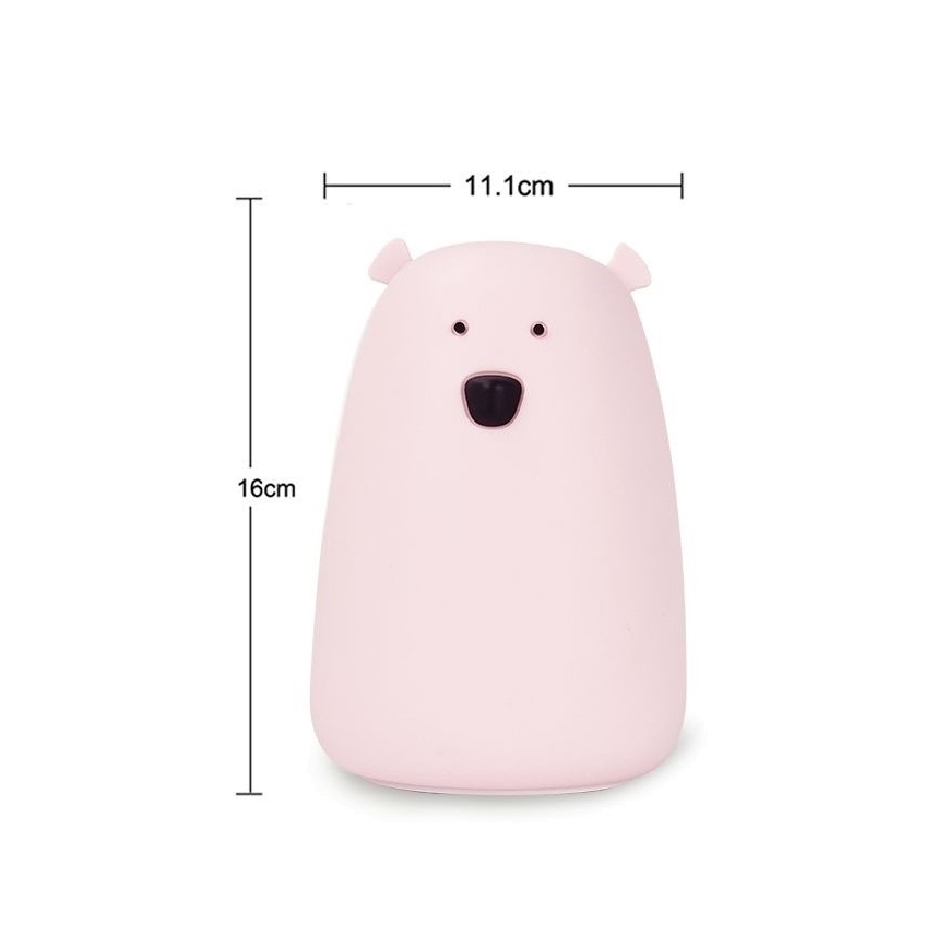 LED RGB Barn beröring liten lampa BEAR LED/0,8W/5V blå