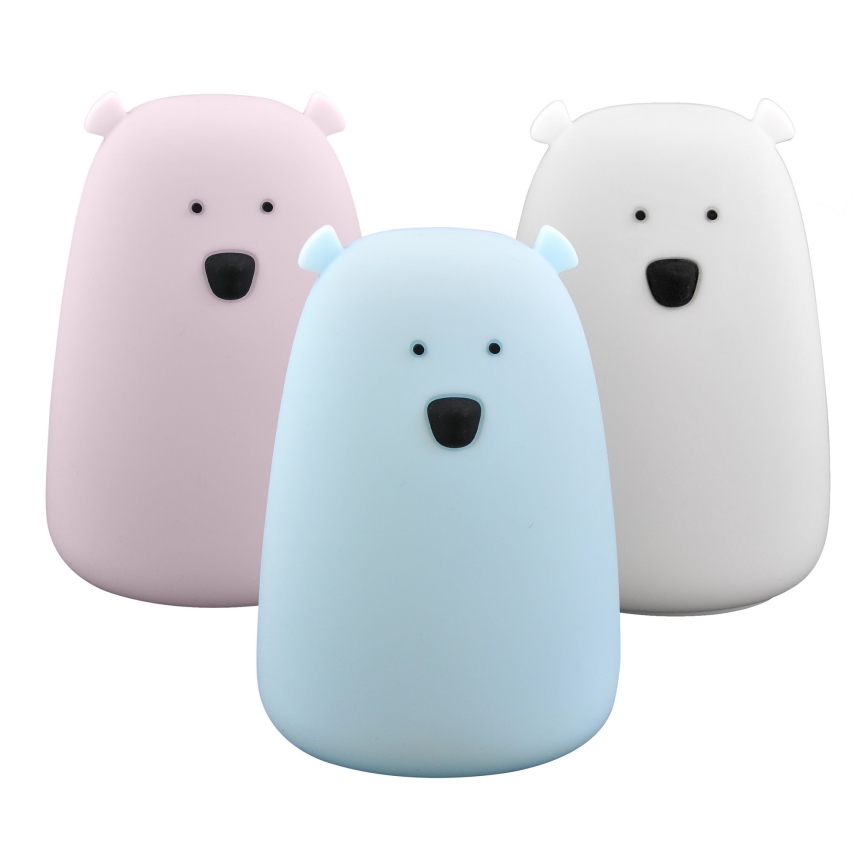 LED RGB Barn beröring liten lampa BEAR LED/0,8W/5V blå