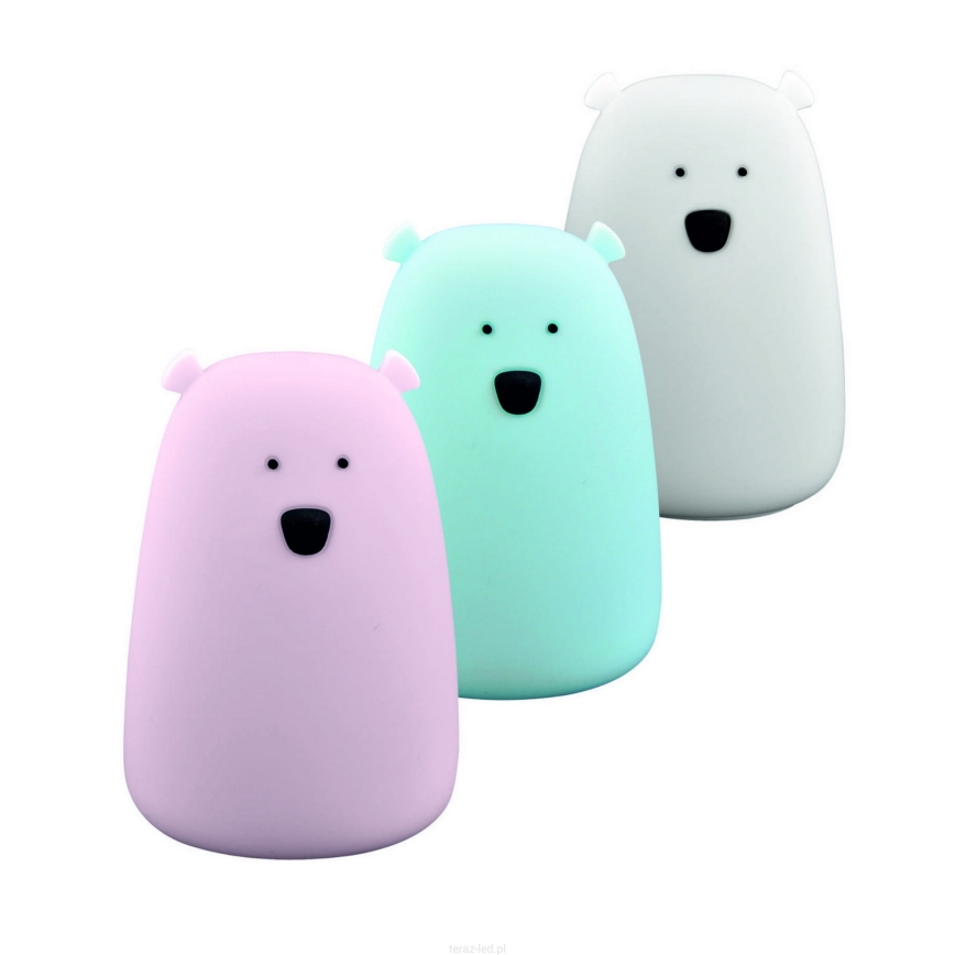 LED RGB Barn beröring liten lampa BEAR LED/0,8W/5V blå