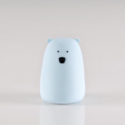 LED RGB Barn beröring liten lampa BEAR LED/0,8W/5V blå