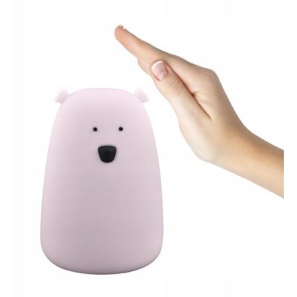 LED RGB Barn touch lampa björn LED/0,8W/5V rosa + USB