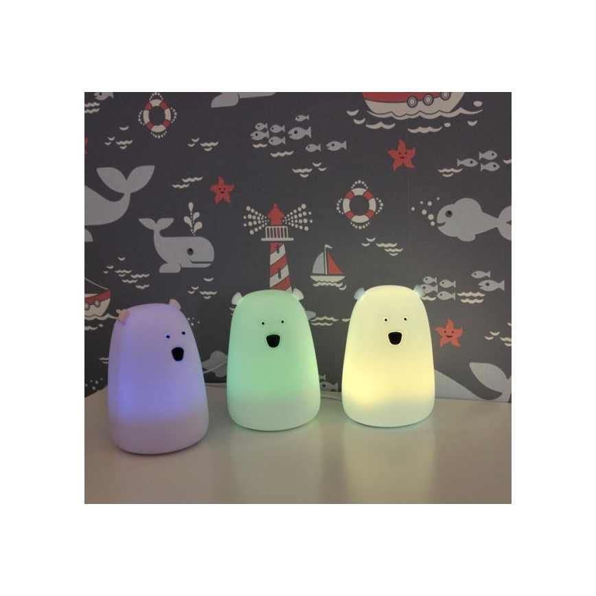 LED RGB Barn touch lampa björn LED/0,8W/5V rosa + USB