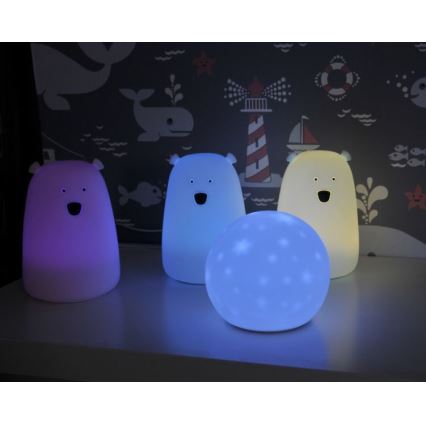 LED RGB Barn touch lampa björn LED/0,8W/5V rosa + USB