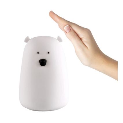 LED RGB Barn touch lampa björn LED/0,8W/5V vit + USB