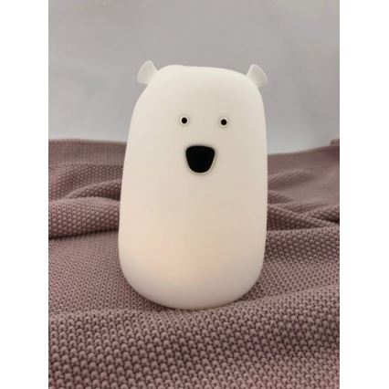 LED RGB Barnens touchlampa BEAR LED/0,8W/5V vit + USB