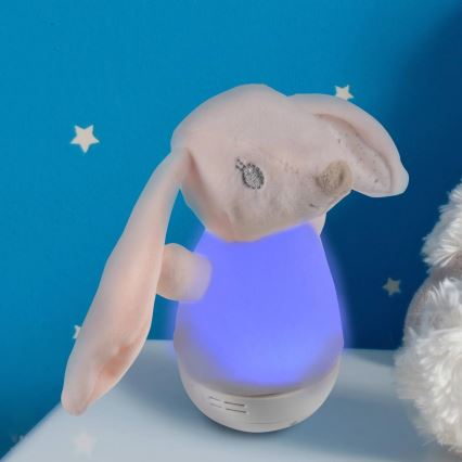 LED RGB Barnnattlampa med melodi 3xAAA/5V kanin