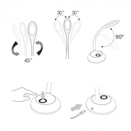 LED RGB Bordslampa COSMOS 6,5W/230V vit
