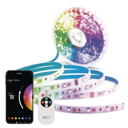 LED RGB+CCT Dimbar remsa GOSMART LED/21W/230V 5 m 2700-6500K IP44 Wi-Fi + fjärrkontroll