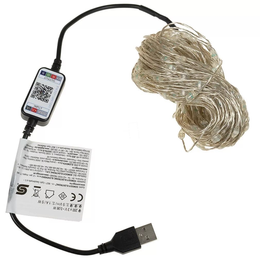 LED RGB Christmas ljusreglerad chain 200xLED/29 funktioner 20,4m