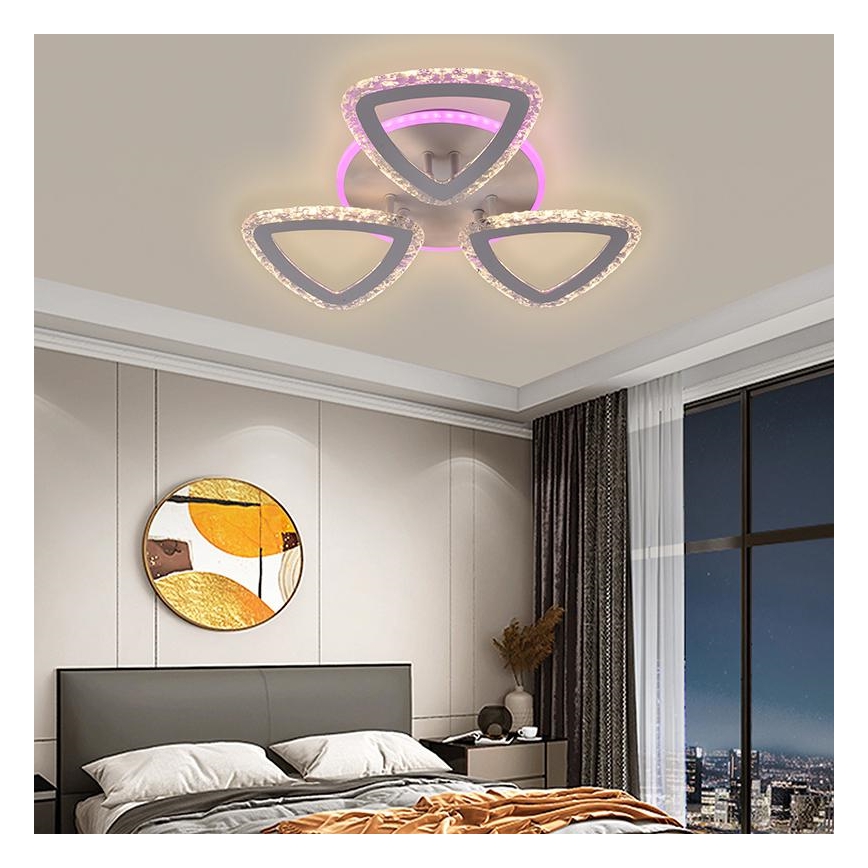 LED RGB dimbar fäst ljuskrona LED/45W/230V 3000-6500K + fjärrkontroll