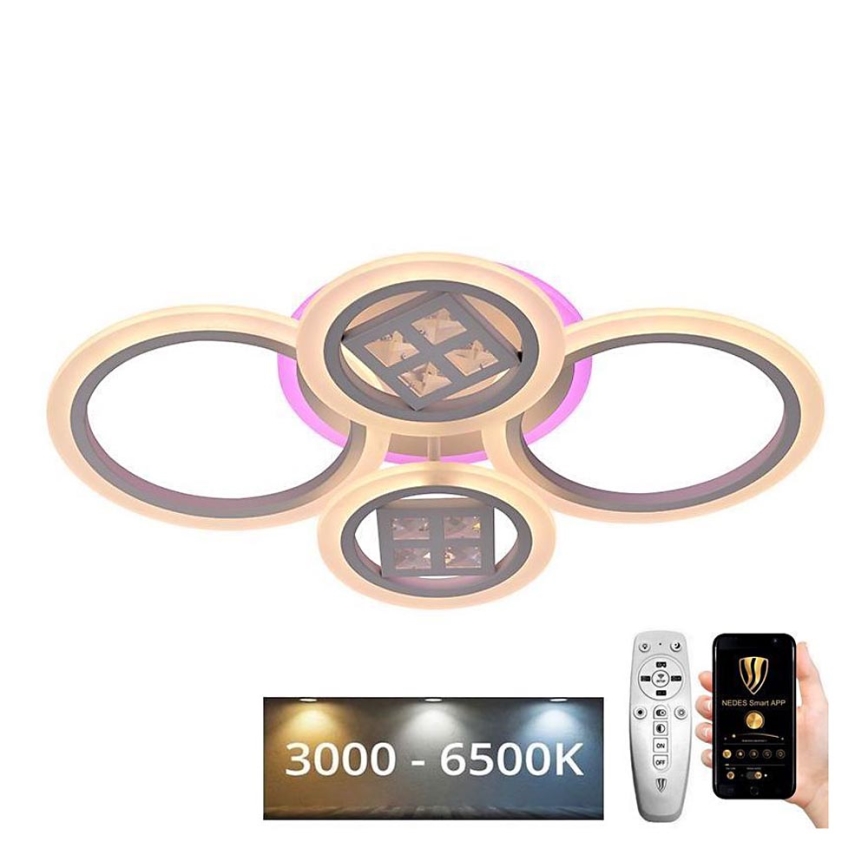 LED RGB dimbar fäst ljuskrona LED/50W/230V 3000-6500K + fjärrkontroll