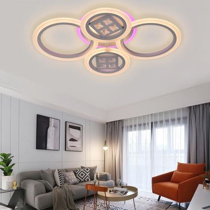 LED RGB dimbar fäst ljuskrona LED/50W/230V 3000-6500K + fjärrkontroll