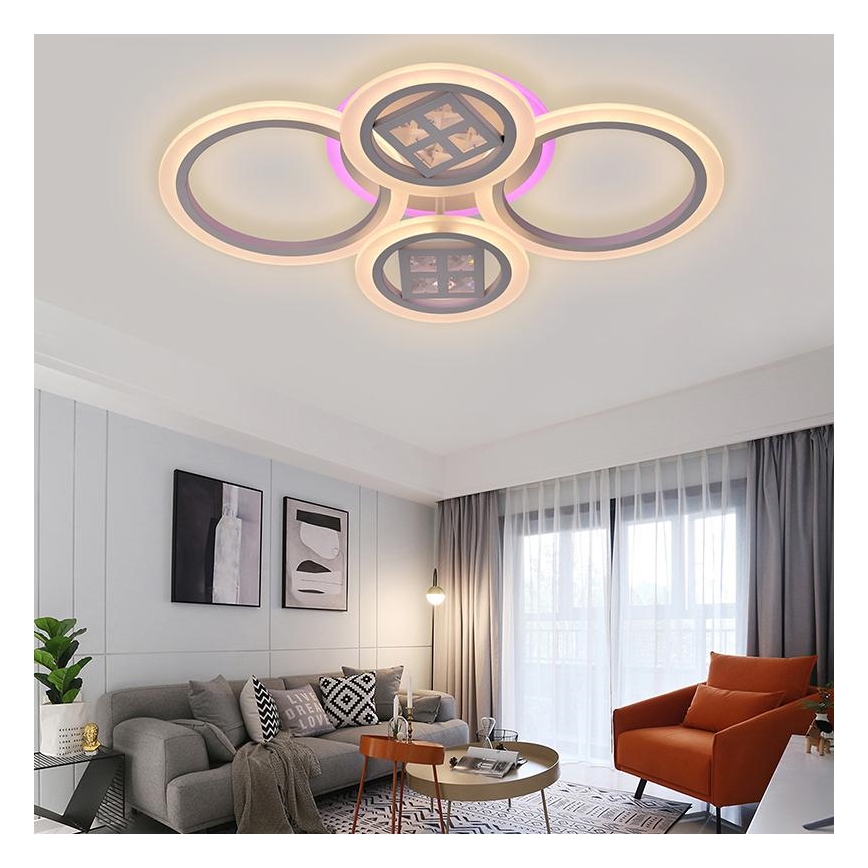 LED RGB dimbar fäst ljuskrona LED/50W/230V 3000-6500K + fjärrkontroll