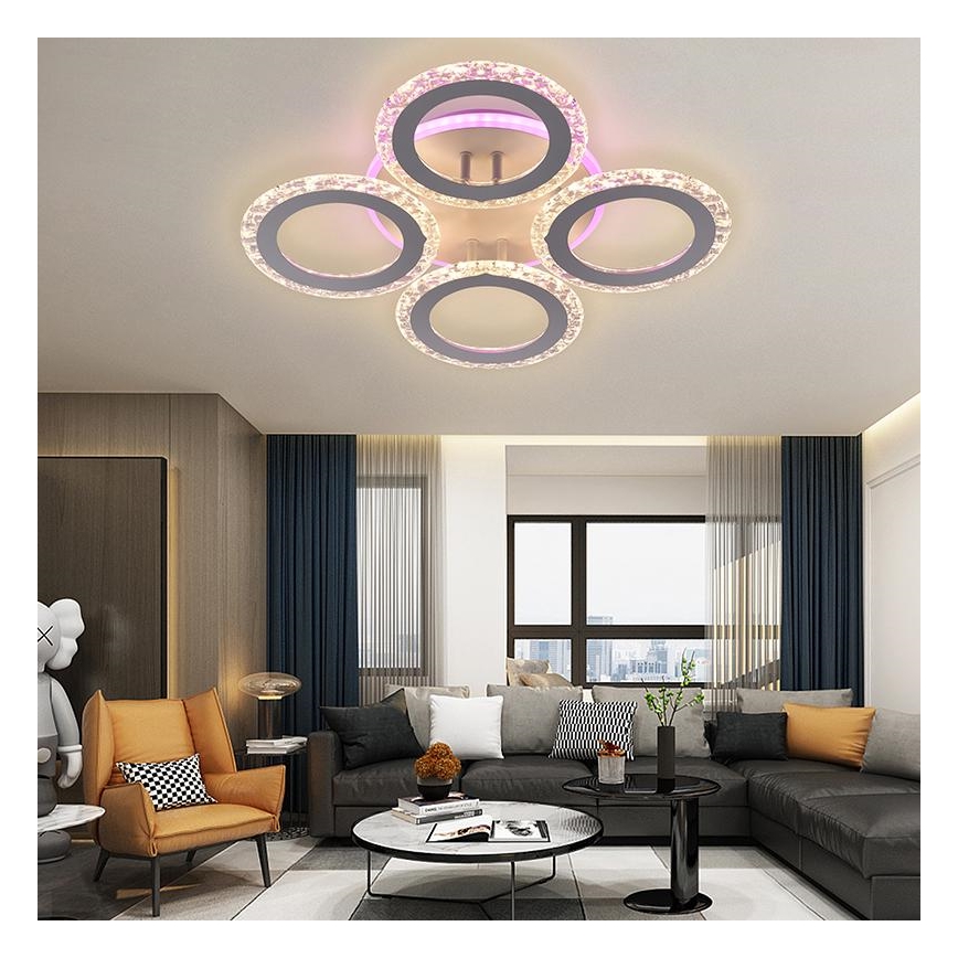 LED RGB dimbar fäst ljuskrona LED/55W/230V 3000-6500K + fjärrkontroll
