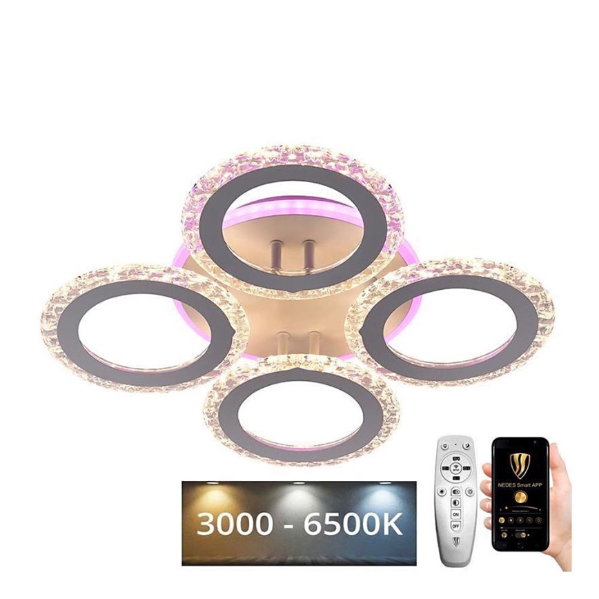 LED RGB dimbar fäst ljuskrona LED/55W/230V 3000-6500K + fjärrkontroll