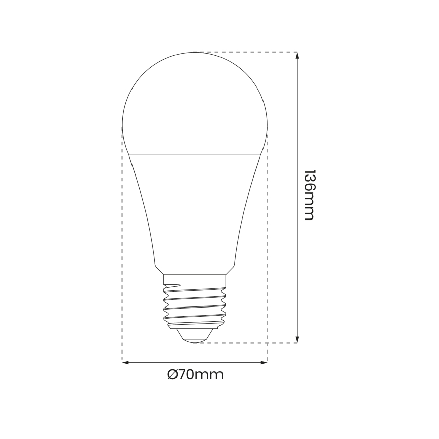 LED RGB Dimbar glödlampa A70 E27/11W/230V 2700-6500K Wi-Fi Tuya