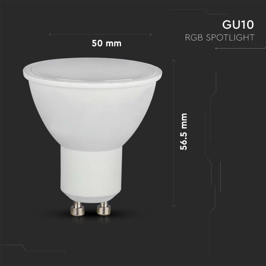 LED RGB dimbar glödlampa GU10/4,8W/230V 3000K + fjärrkontroll