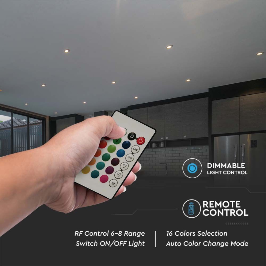 LED RGB dimbar glödlampa P45 E14/4,8W/230V 3000K + fjärrkontroll