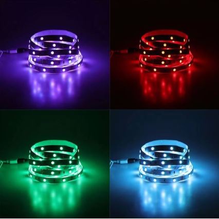 LED RGB Dimbar ljusslinga 2x5m LED/4,8W/230V + Fjärrstyrd