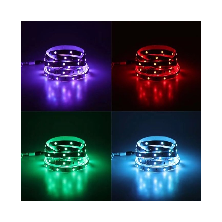 LED RGB Dimbar ljusslinga 2x5m LED/4,8W/230V + Fjärrstyrd