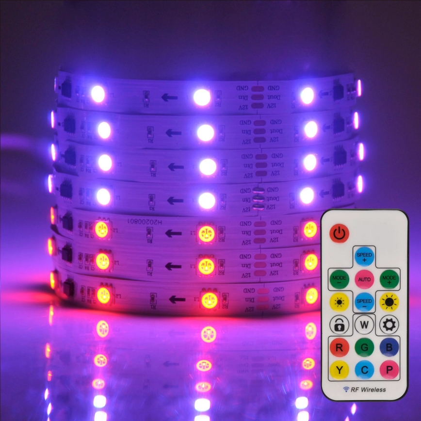 LED RGB Dimbar ljusslinga MAGIC 2 m LED/12W/230V + Fjärrstyrd