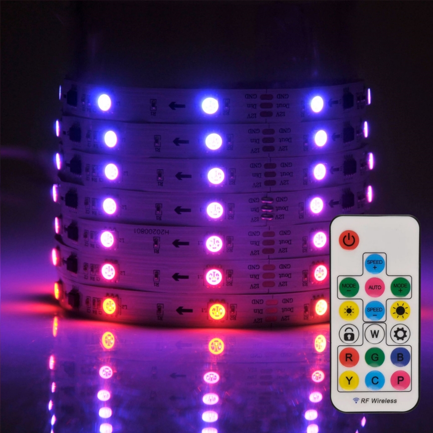 LED RGB Dimbar ljusslinga MAGIC 2 m LED/12W/230V + Fjärrstyrd