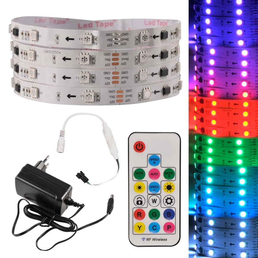 LED RGB Dimbar ljusslinga MAGIC 2 m LED/12W/230V + Fjärrstyrd