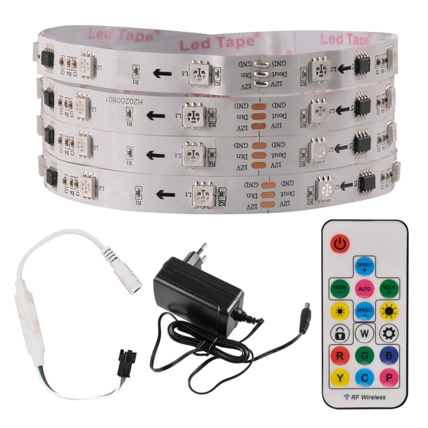 LED RGB Dimbar ljusslinga MAGIC 2 m LED/12W/230V + Fjärrstyrd