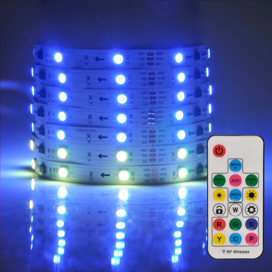 LED RGB Dimbar ljusslinga MAGIC 5 m LED/24W/230V + Fjärrstyrd