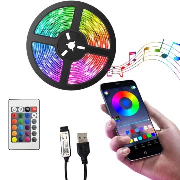LED RGB Dimbar remsa LED/6W/5V USB 2 m + fjärrkontroll