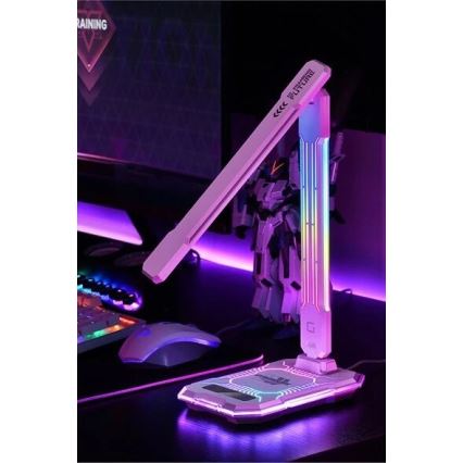 LED RGB Dimbar uppladdningsbar touch bordslampa med trådlös laddning LED/7,5W/5V 2700-5300K vit
