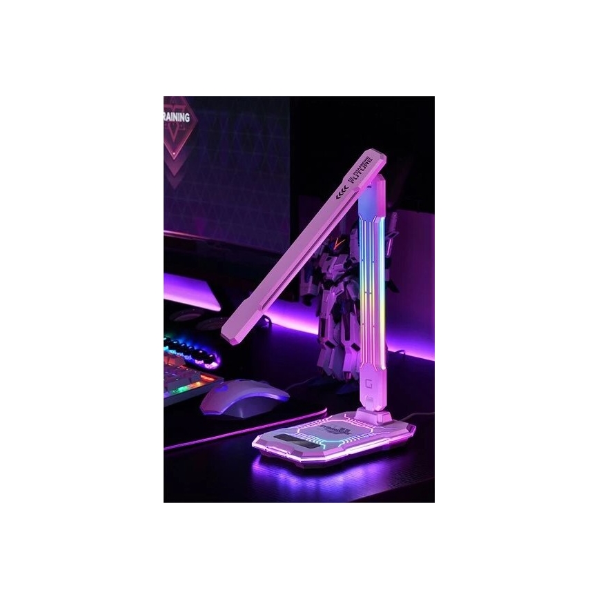LED RGB Dimbar uppladdningsbar touch bordslampa med trådlös laddning LED/7,5W/5V 2700-5300K vit