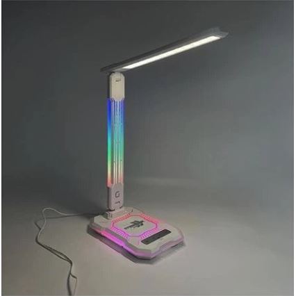 LED RGB Dimbar uppladdningsbar touch bordslampa med trådlös laddning LED/7,5W/5V 2700-5300K vit