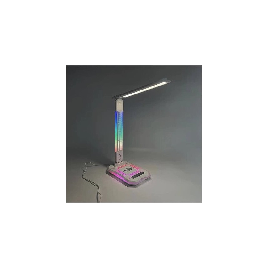 LED RGB Dimbar uppladdningsbar touch bordslampa med trådlös laddning LED/7,5W/5V 2700-5300K vit